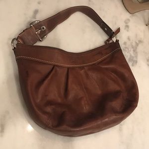 Brown leather COACH hobo bag